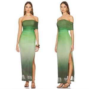 $129 NWR Bardot Aurelia Maxi Dress in Green Ombre 12 Large